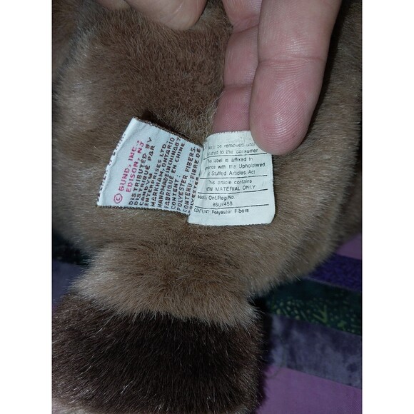 Vintage GUND 1985 Bandit The Raccoon Beige Brown Roly Poly Plush Stuffed Animal - Picture 7 of 7